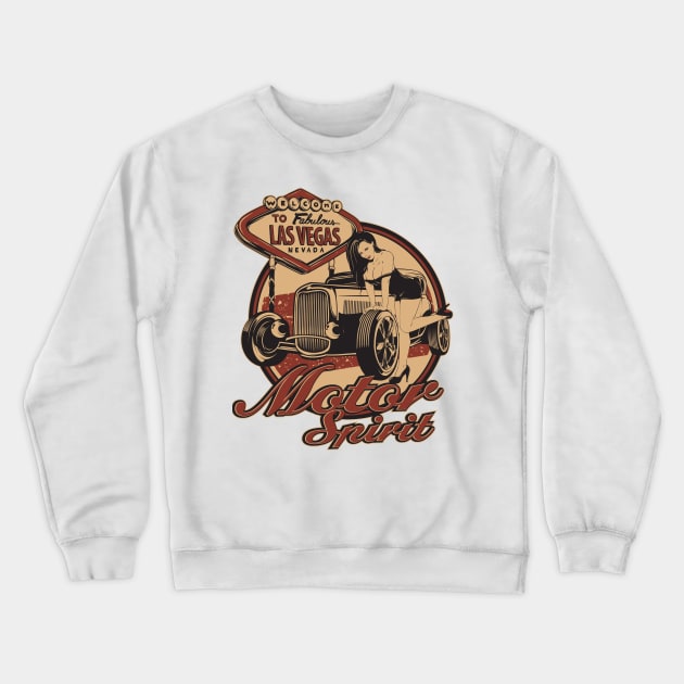 Motor Spirit Hotrod Classic Las Vegas Nevada Crewneck Sweatshirt by CGD